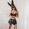 Women's Leather Suede Skirt Black Suit - ROUTINE FASHION